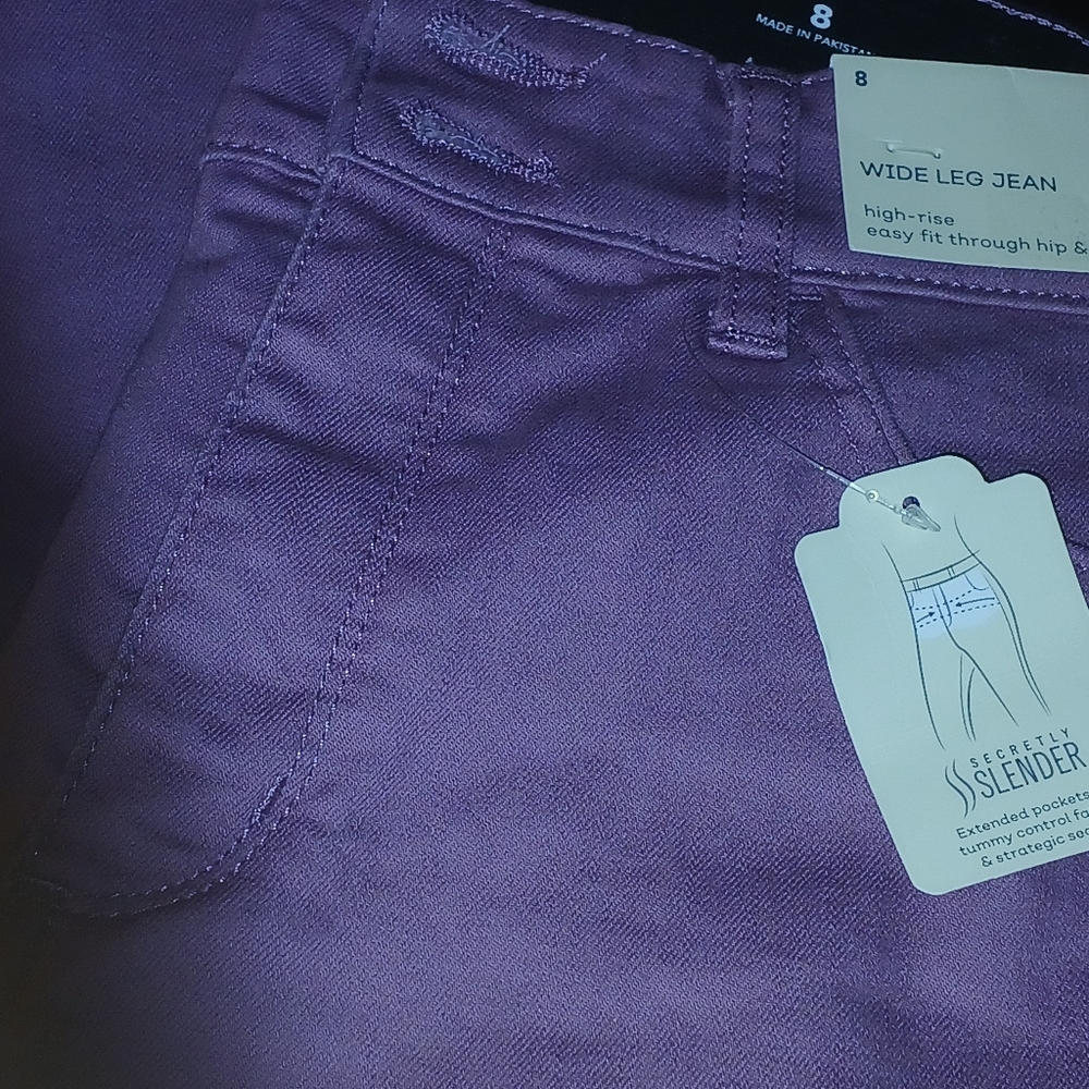 Mauve Colored Wide Leg Jeans
